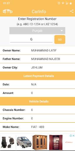 Car Registration Info screenshot 2