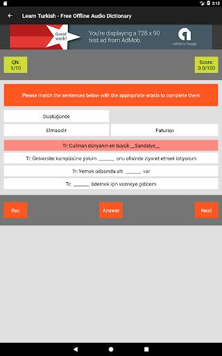 Learn Turkish: Free Offline Audio Dictionary screenshot 8