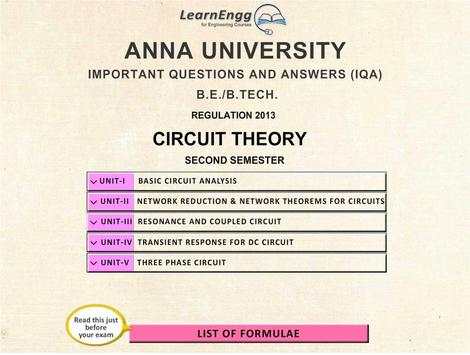 Anna Univ. Circuit Theory screenshot 2