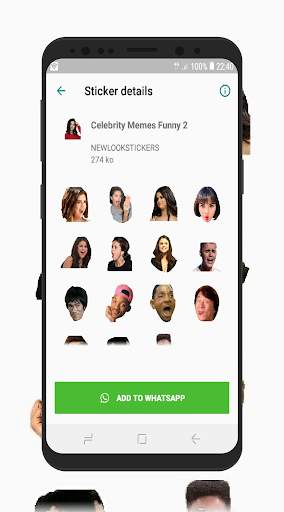 WAstickerApps Emojis Celebrity Memes Funny face screenshot 6