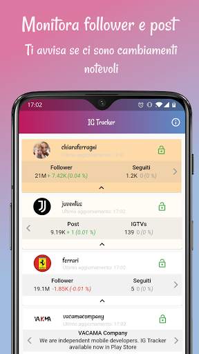 IG Tracker - Monitora gli account Instagram screenshot 2