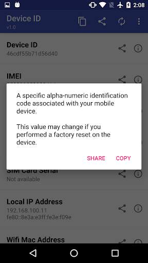 Device ID (Android ID) screenshot 2