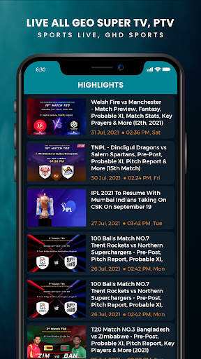 Live All Geo Super TV, PTV Sports Live, GHD Sports screenshot 1