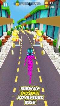 Lady Bug Dash -  Subway Adventure Cat Noir Run screenshot 1