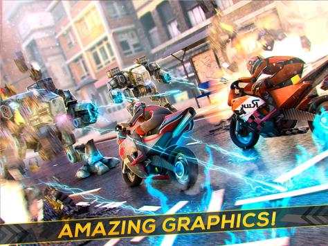 Moto Racing - Shooting Robots screenshot 5