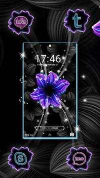 Neon Flower Pink Purple Launcher Theme screenshot 3