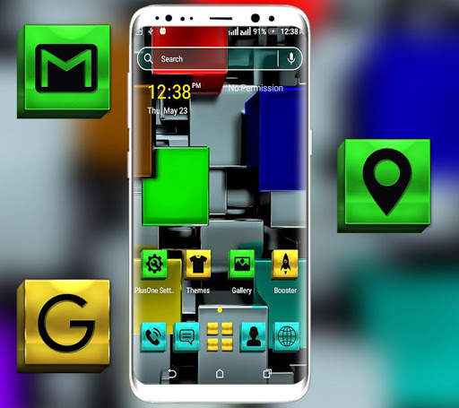 Colorful Metal Cube Launcher Theme screenshot 1