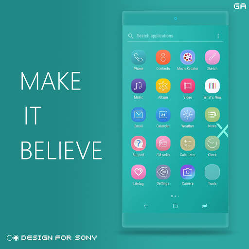 GALAXY XPERIA Theme | JUST CYAN 🎨тема SONY Xperia screenshot 5