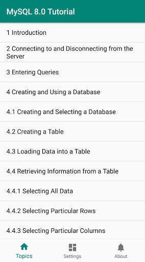 MySQL 8.0 Tutorial - Free Offline Learning App screenshot 1