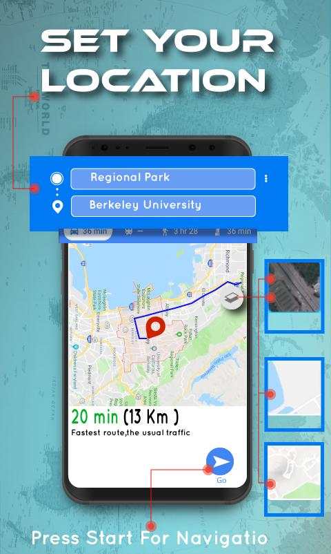 Voice GPS Driving Direction Speedometer Street Map screenshot 1