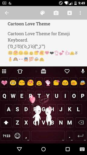 Cartoon Love Emoji Keyboard screenshot 1