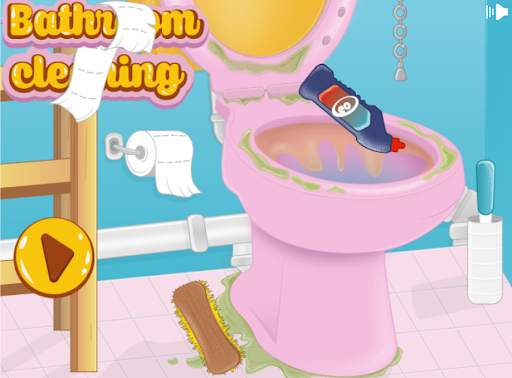 Girls bathroom cleaning games screenshot 1