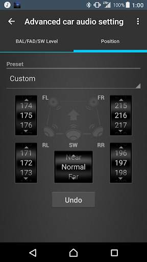 Advanced car audio setting screenshot 2