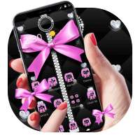Pink Black Minny Bowknot Theme on 9Apps