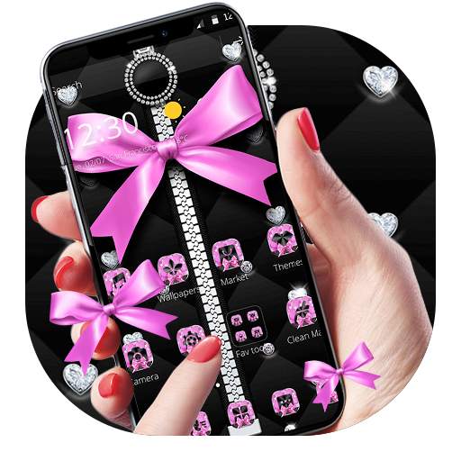 Pink Black Minny Bowknot Theme 1.1.3