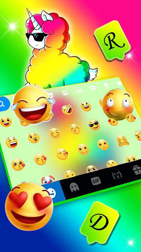 Cool Colorful Unicorn Keyboard Theme screenshot 4