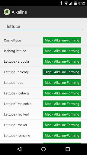 Alkaline Diet - Food Search 1 تصوير الشاشة