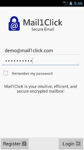 Mail1Click - Secure Mail screenshot 1