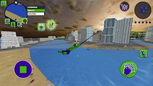 Incredible Green Monster Stickman Rope Hero screenshot 3