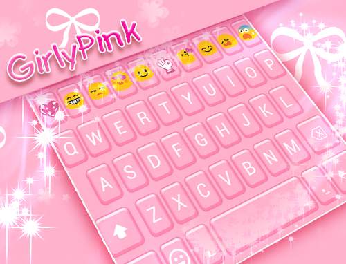 Girly Pink Emoji Keyboard Skin screenshot 7