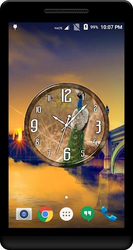 Peacock Clock Live Wallpaper screenshot 2