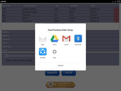 Purchase Order PO PDF Maker screenshot 6
