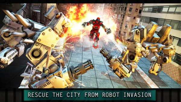 Future Flying Robot City Wars screenshot 7