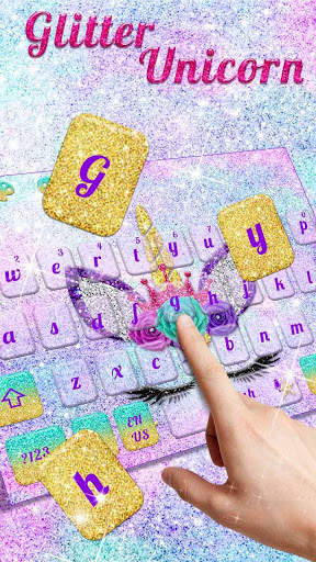 Glitter Unicorn Keyboard screenshot 2