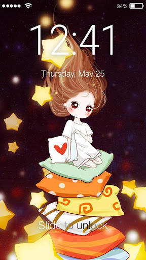 Beautiful Chibi Girl Screen Lock screenshot 1