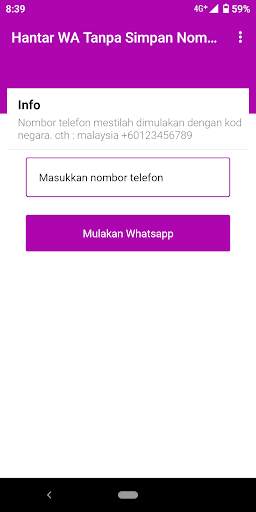 Send WA (message) without Saving Contact screenshot 2