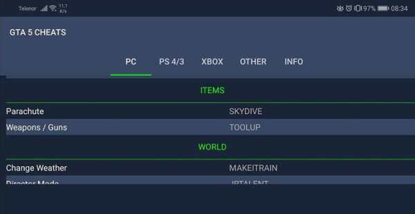 Cheats collection for Game GTA V screenshot 4