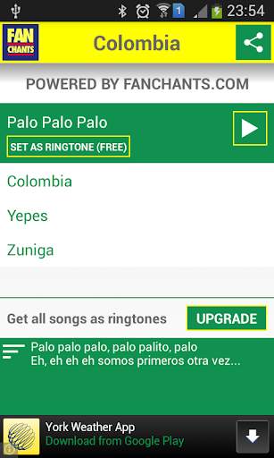 Colombia Songs World Cup 2014 screenshot 1