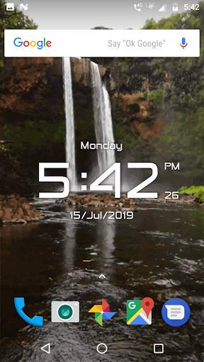 Waterfall digital clock live wallpaper screenshot 4