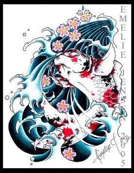 Koi Fish TattooDesingWallpaper 5 تصوير الشاشة