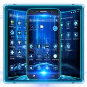 Tema di tecnologia futuristica al neon blu