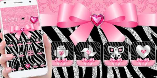 Zebra Launcher Pink Bow Theme screenshot 5