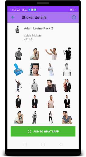 Adam Levine WAStickerApps : Stickers for Whatsapp screenshot 3