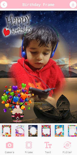 Birthday photo frame with name screenshot 1