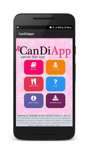 CanDi - Cancer Diet App screenshot 1