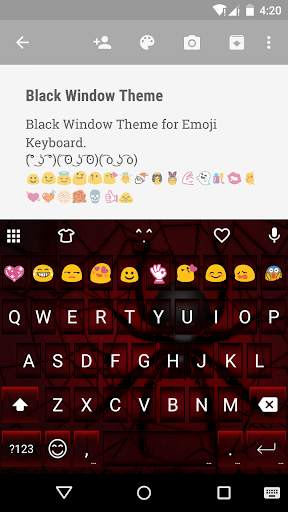 Black Widow Emoji Keyboard screenshot 1