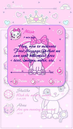 GO SMS PRO KITTY THEME screenshot 4