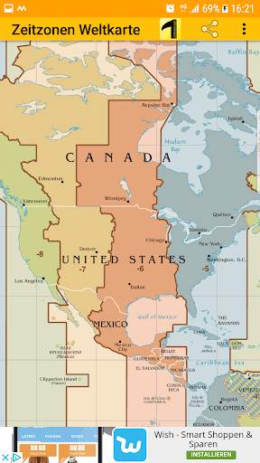 Time Zone Map 5 تصوير الشاشة