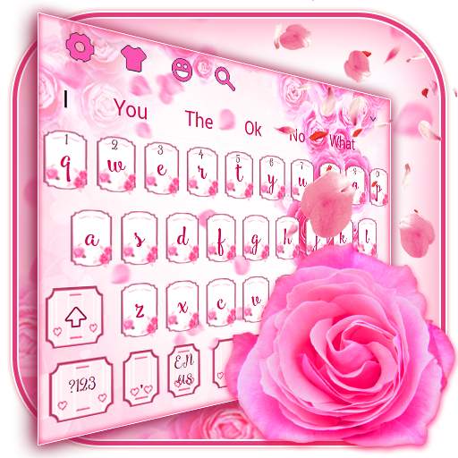 Love Pink Rose Keyboard 10001003