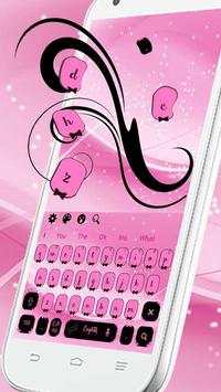 Pink Black Bow Keyboard Theme 3 تصوير الشاشة