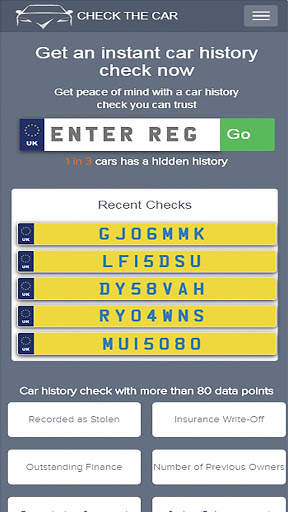 Free Car Check UK - Check The Car screenshot 1