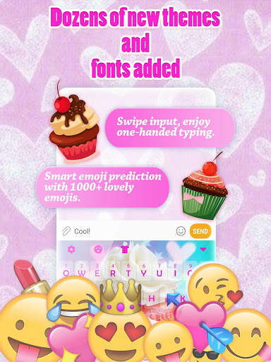 Sweet Rainbow Cupcake Keyboard Theme for Girls screenshot 2
