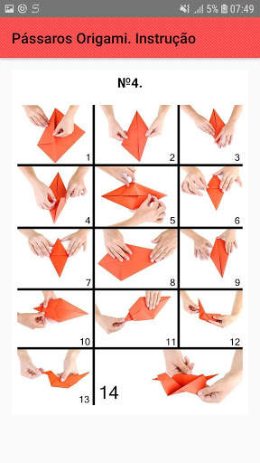 Pássaros de origami. Esquemas, instruções screenshot 5