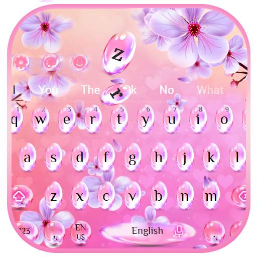 Pink Glass Sakura Keyboard Theme 10001003