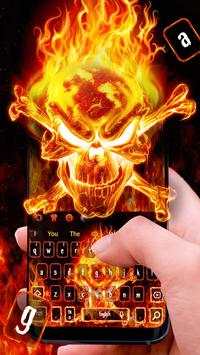 Horror Fiery Flame Skull Keyboard screenshot 2
