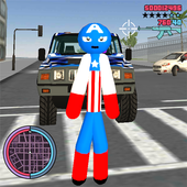 Us Capitain Stickman Rope Hero Gangstar Crime icon